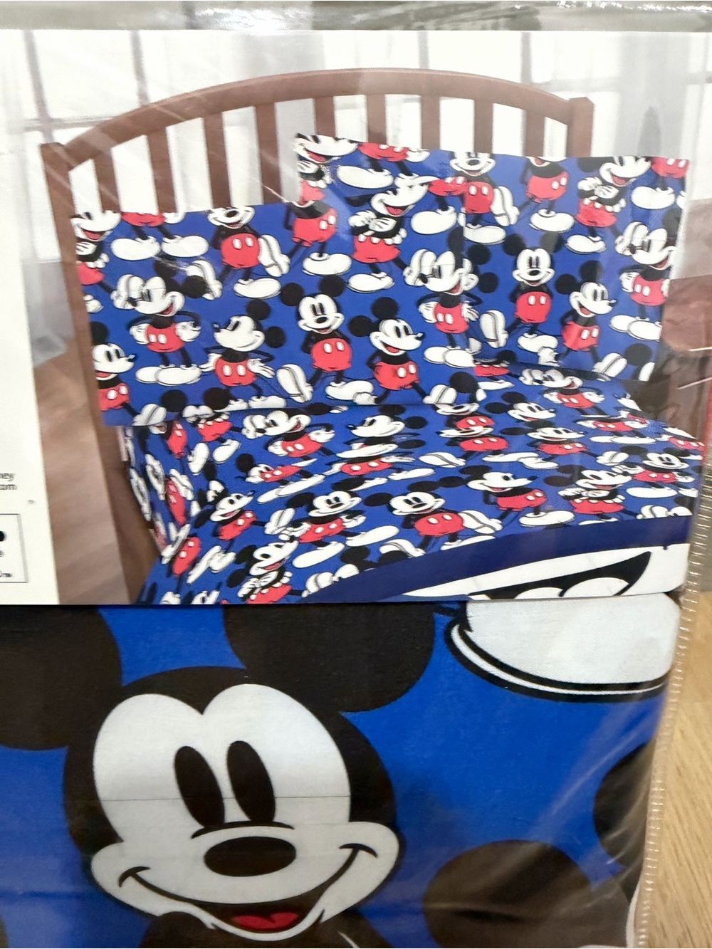 Disney Mickey Mouse Navy Blue and Red Kids Sheet Set